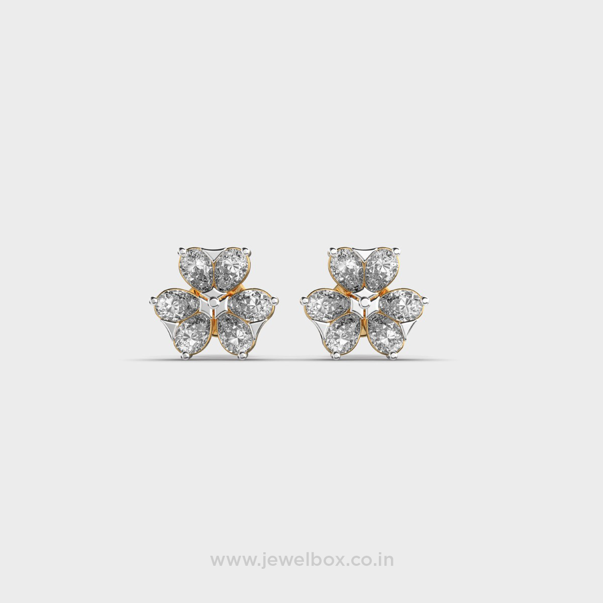 Blush Bloom Floral Diamond Ear Studs