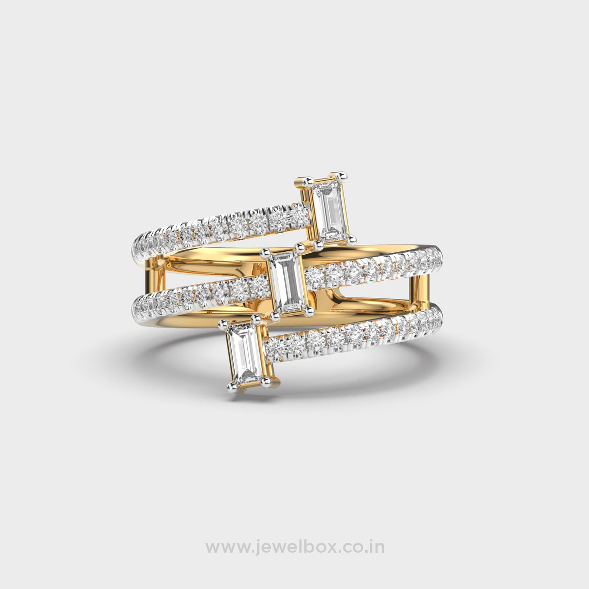 Baguette Diamond Cocktail Cluster Ring