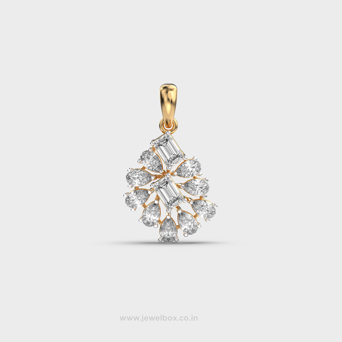 Charming Mixed Cluster Diamond Pendant (Without Chain)