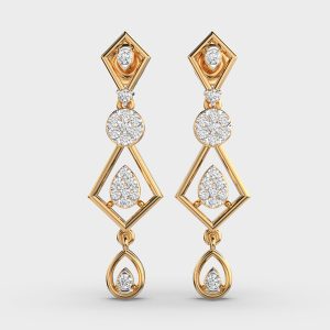 Three Tier Diamond Drop Earrings