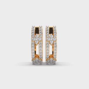 Floral Diamond Hoop Stud
