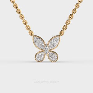 Butterfly Diamond Necklace with Chain