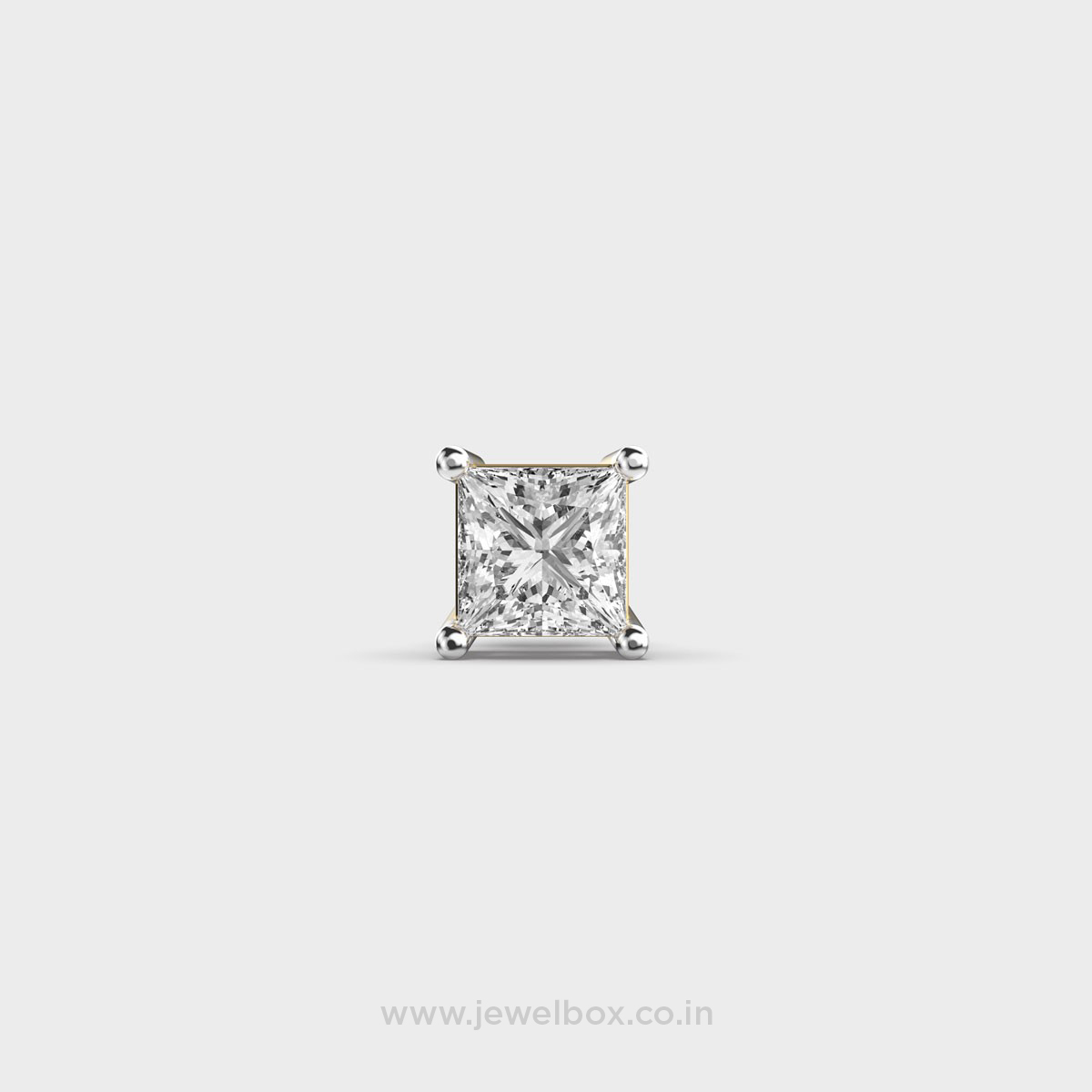 Princess Cut Diamond Prism Stud