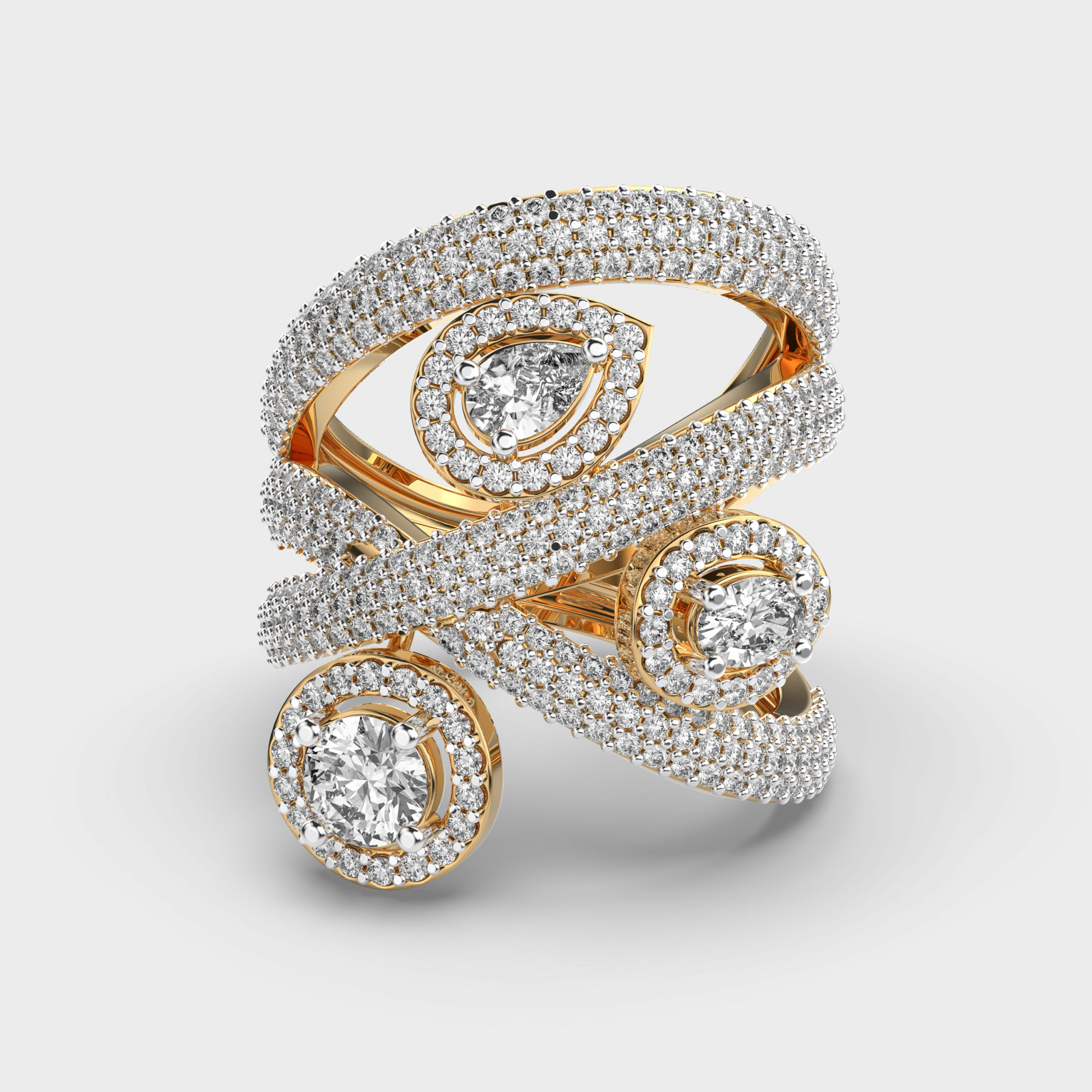 Shimmering Vogue Pear Cut Diamond Ring