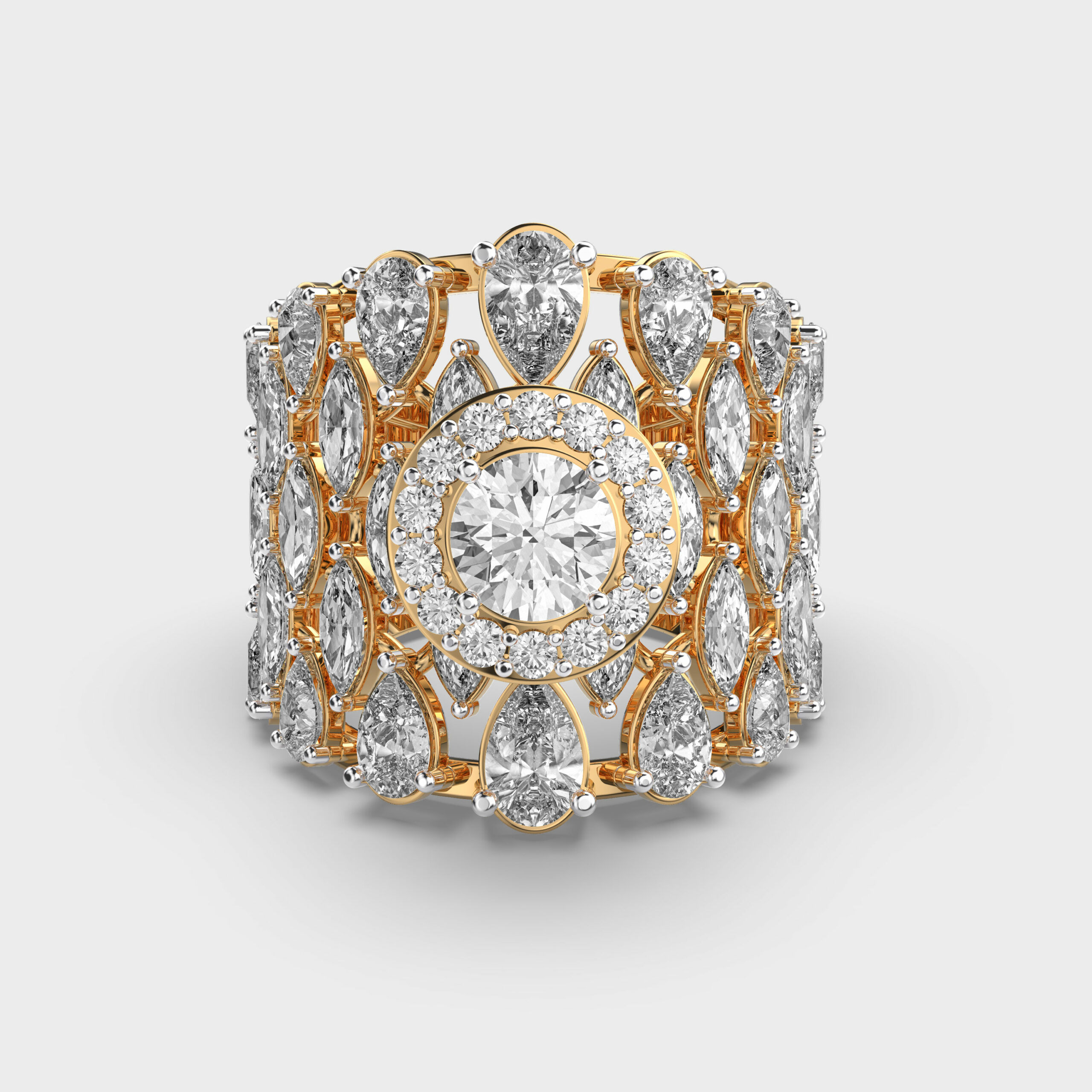 Gilded Lustreluxe Mixed Cocktail Ring