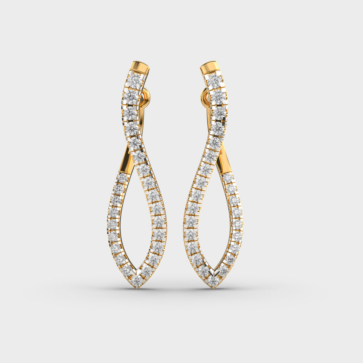 Tulip Twist Diamond Stud Earrings