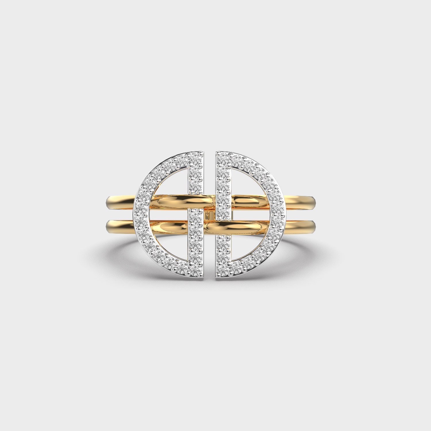 Oriental Circle Symbol Diamond Ring