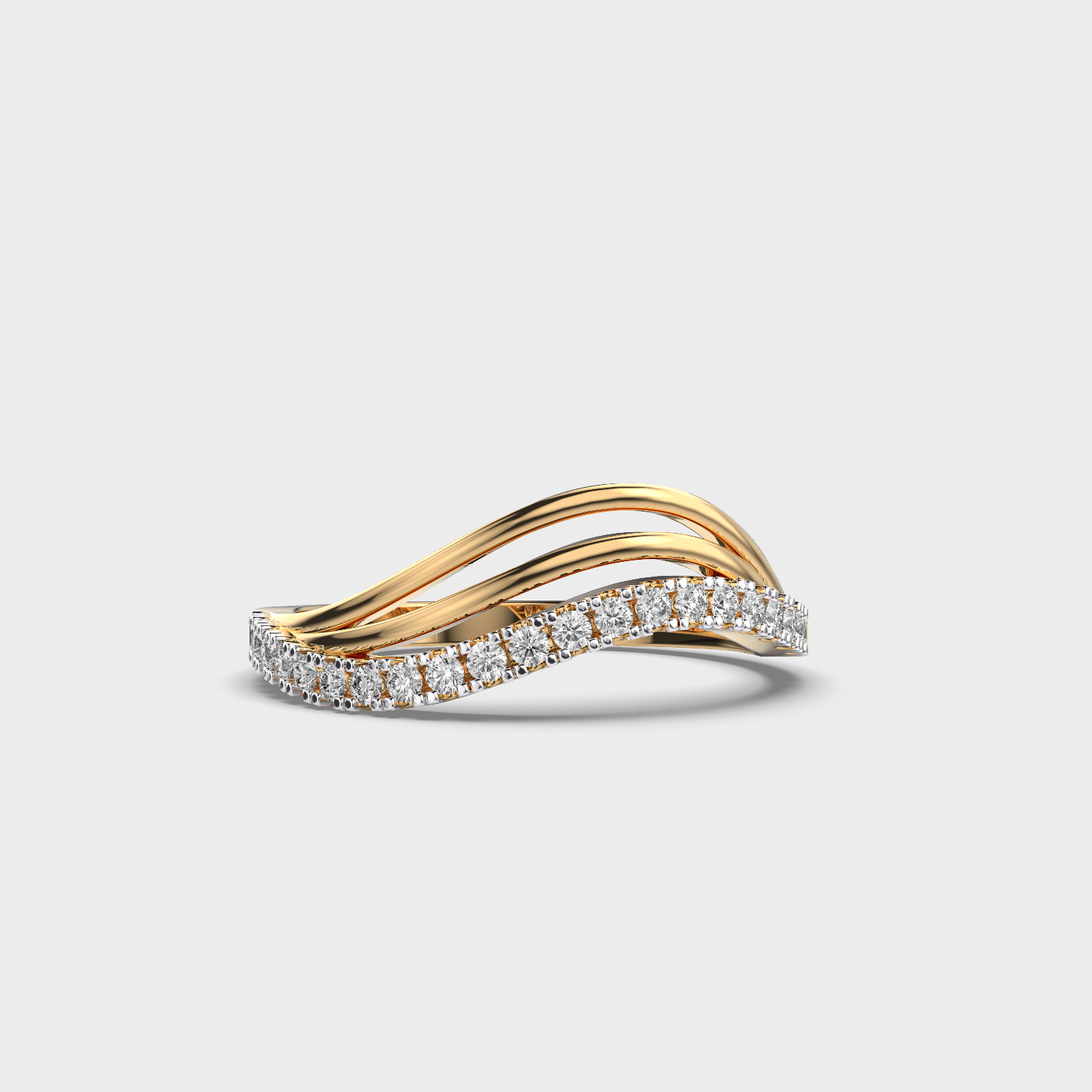 Wavy Frosted Diamond Ring