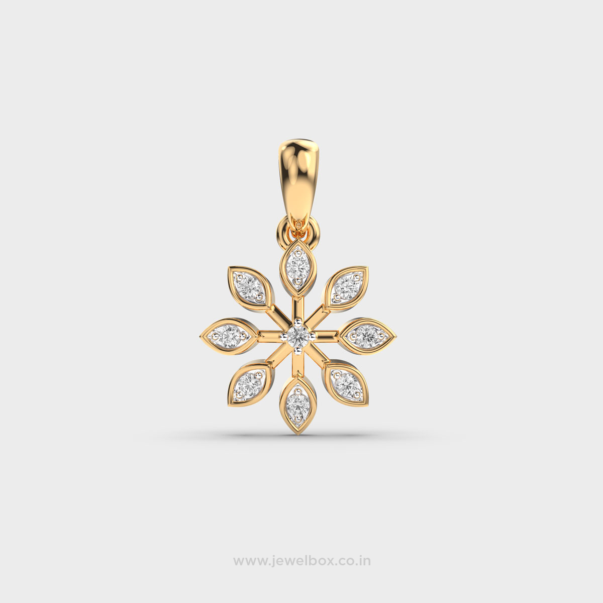 Vibrant Gerbera Round Diamond Pendant (Without Chain)