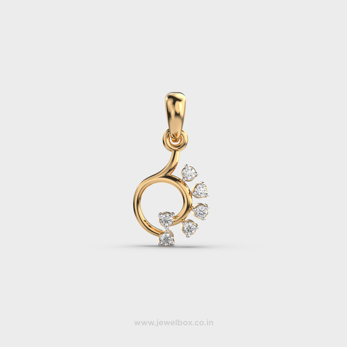 Dazzling Crescent Sun Diamond Pendant (Without Chain)