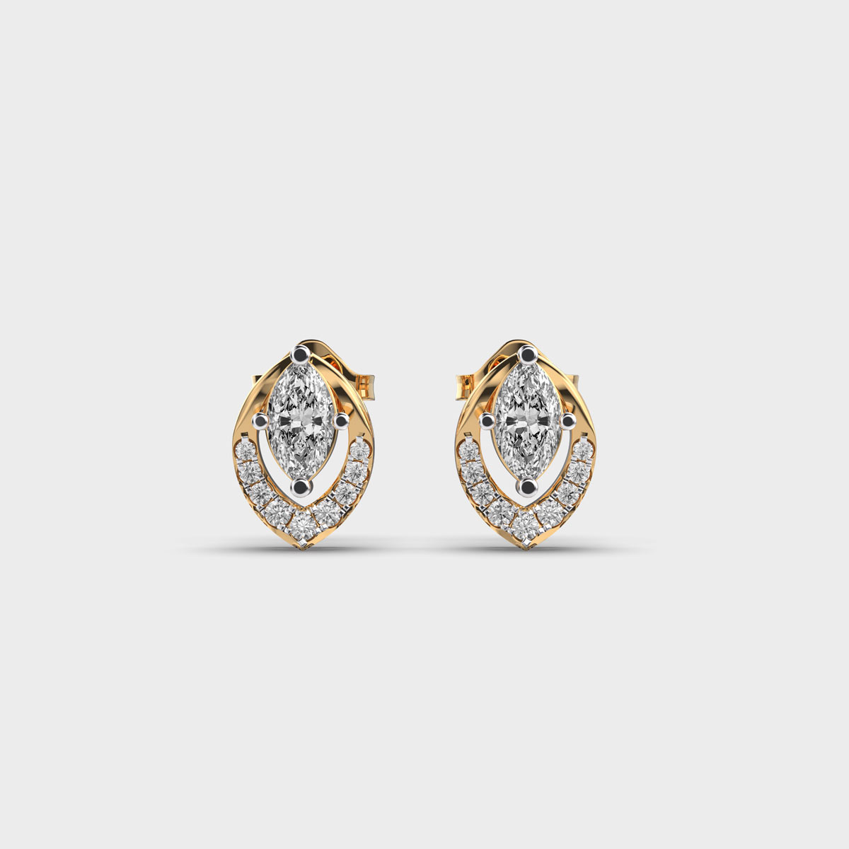 Dazzling Delicate Peony Diamond Earrings