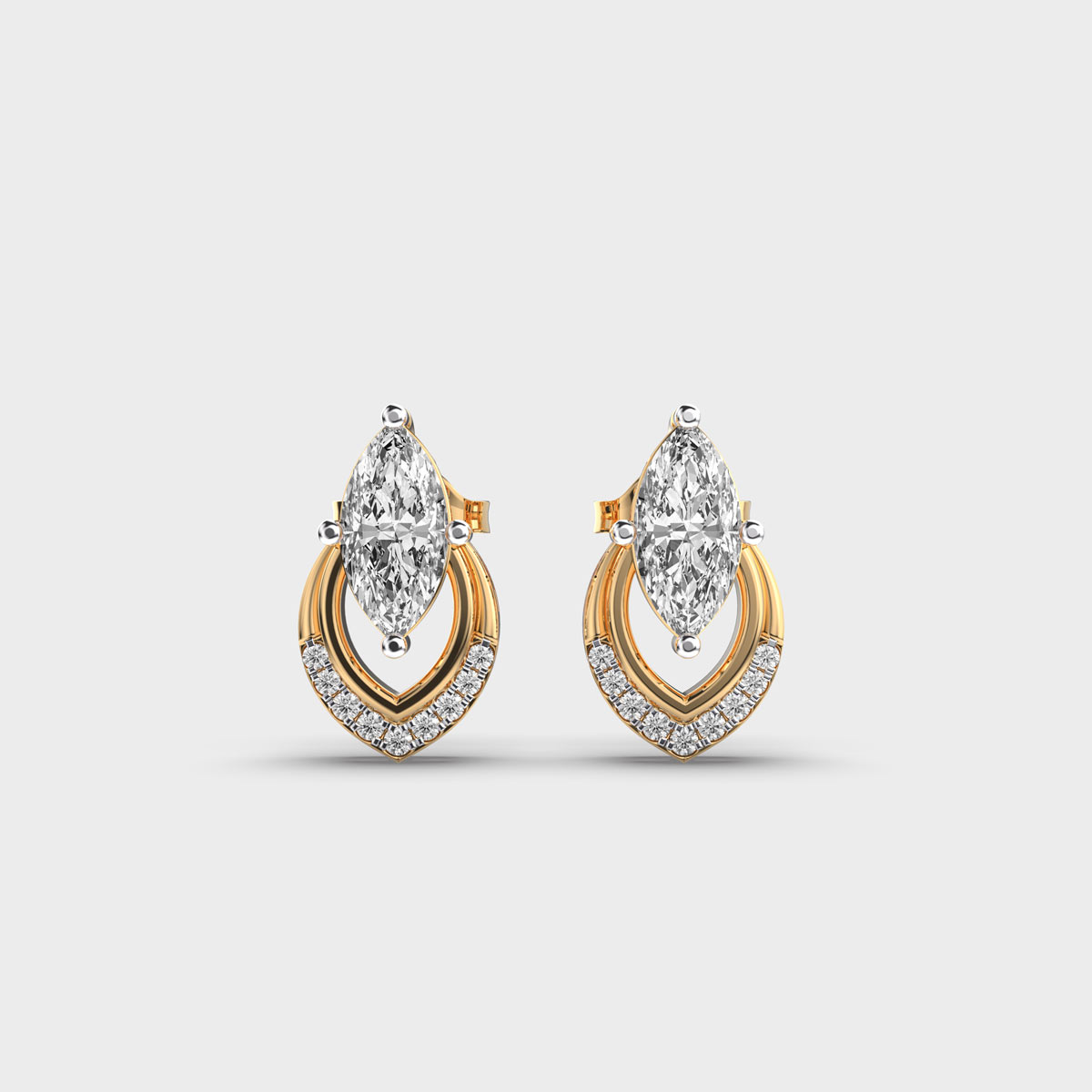 Radiant Snowdrop Ixora Marquise Diamond Earrings