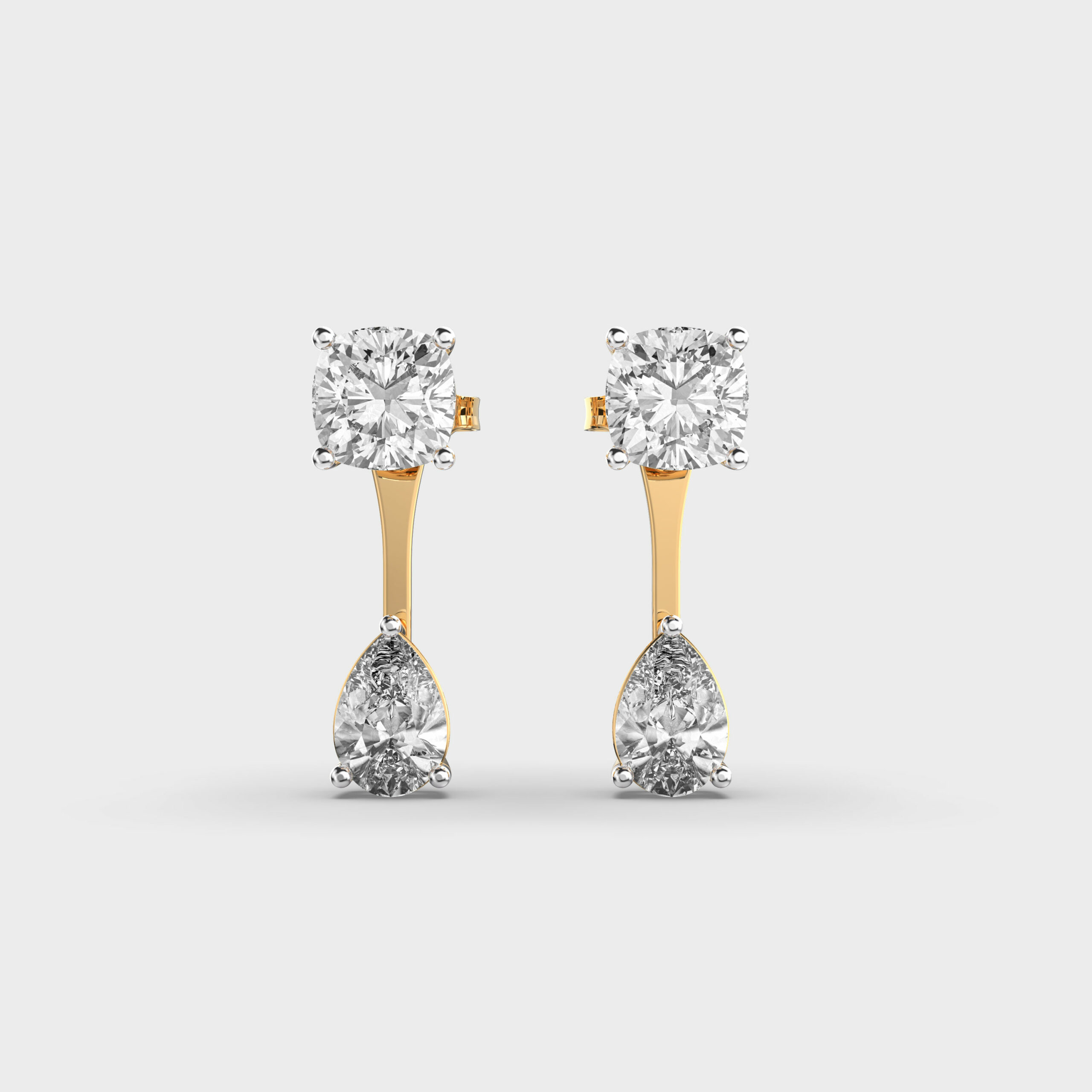 Shimmering Amour Dual Cut Diamond Earrings