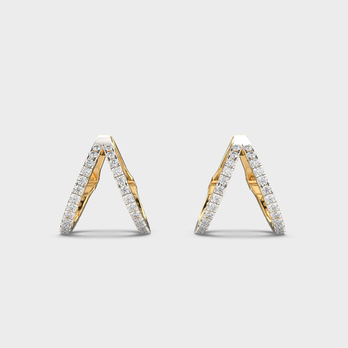 Shimmering Delicate Wishbone Diamond Earrings