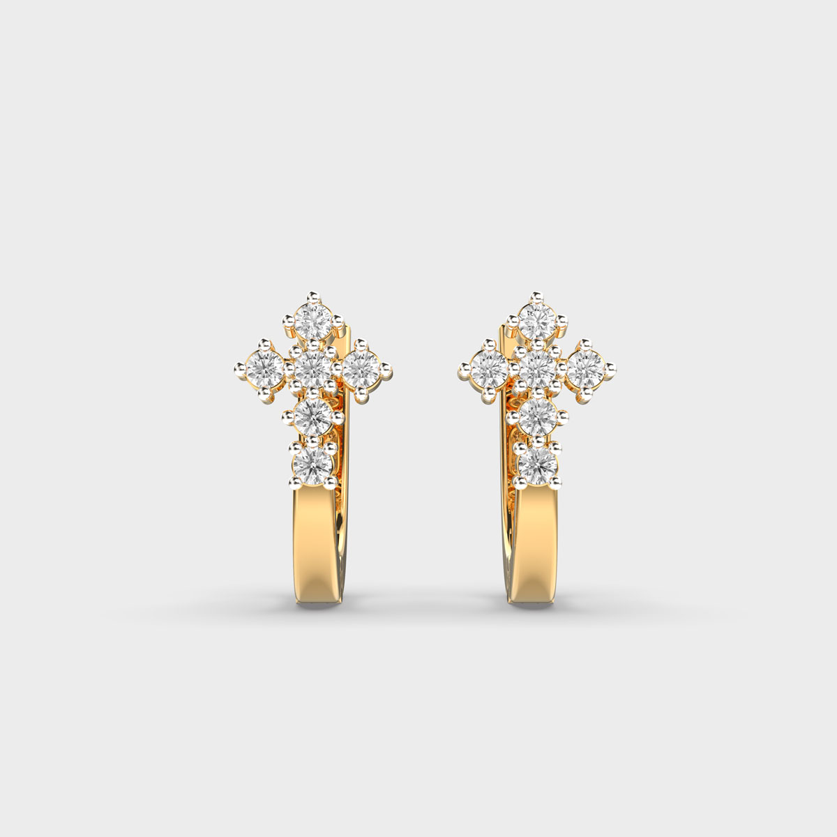 Charming Cross in a Hoop Diamond Earrings