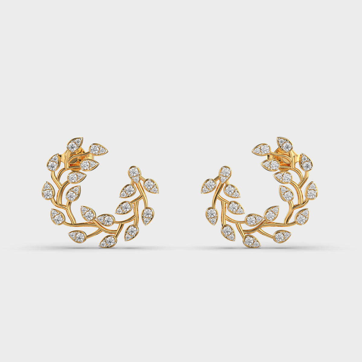 Frondlace Misfern Shining Diamond Studs