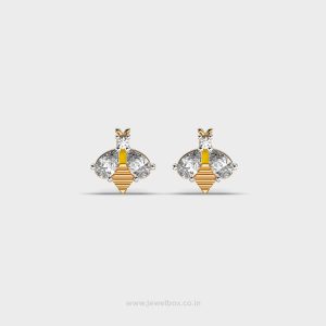 Glittering Moth Diamond Earrings for Kids