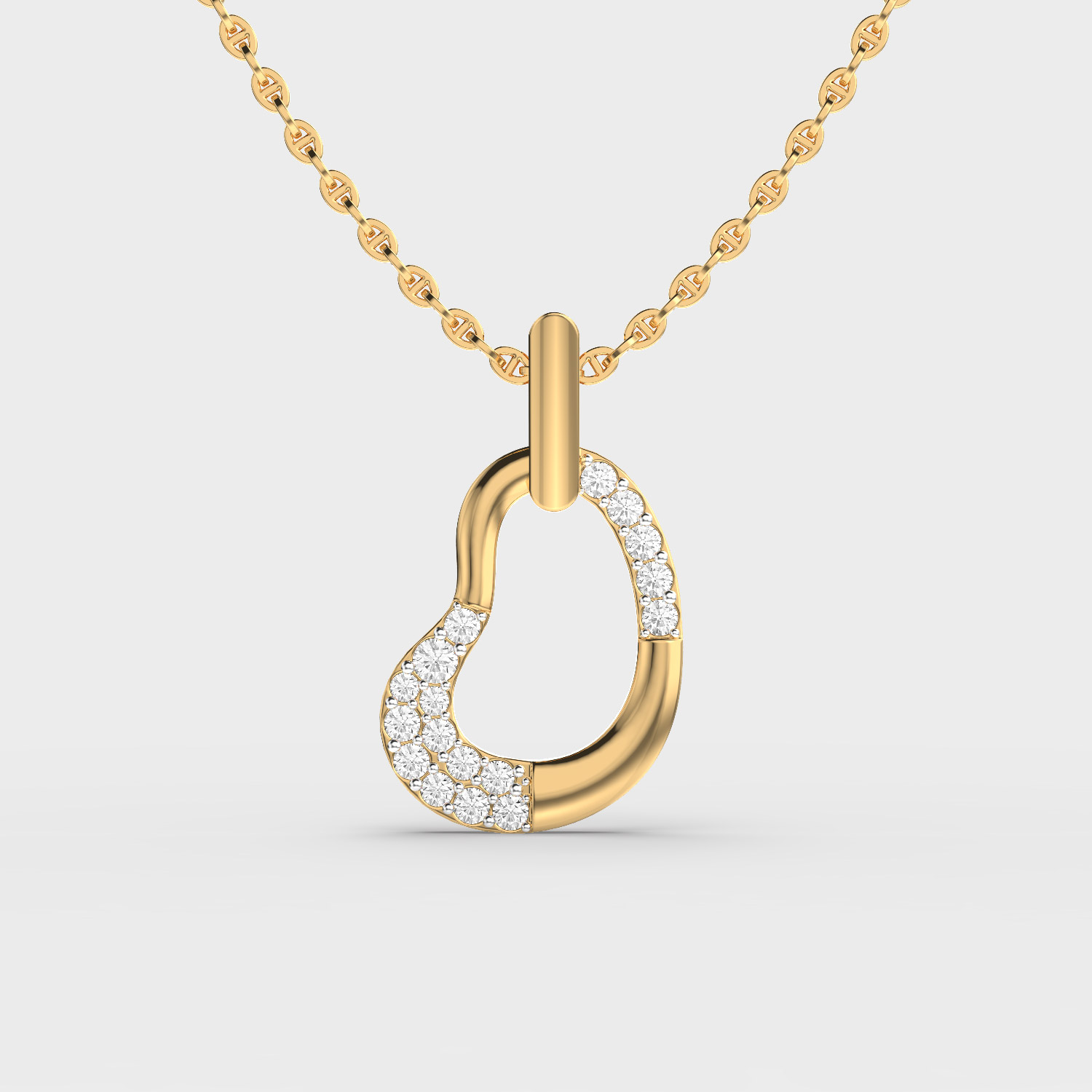 Heart Interlinked Diamond Pendant (Without Chain)