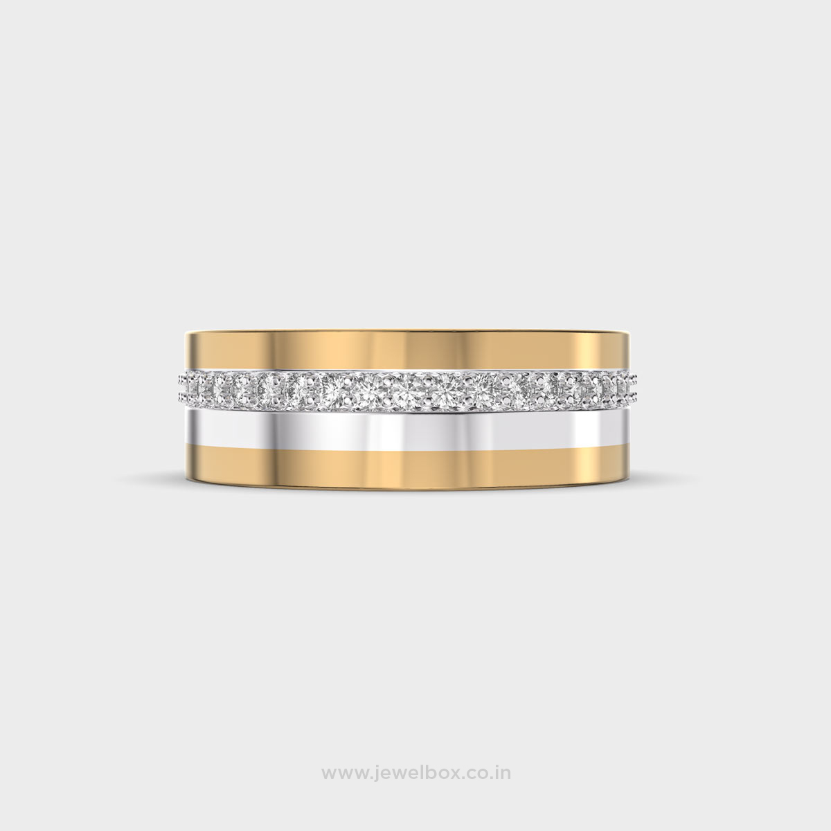Valtric Dual-Tone Diamond Band For Men