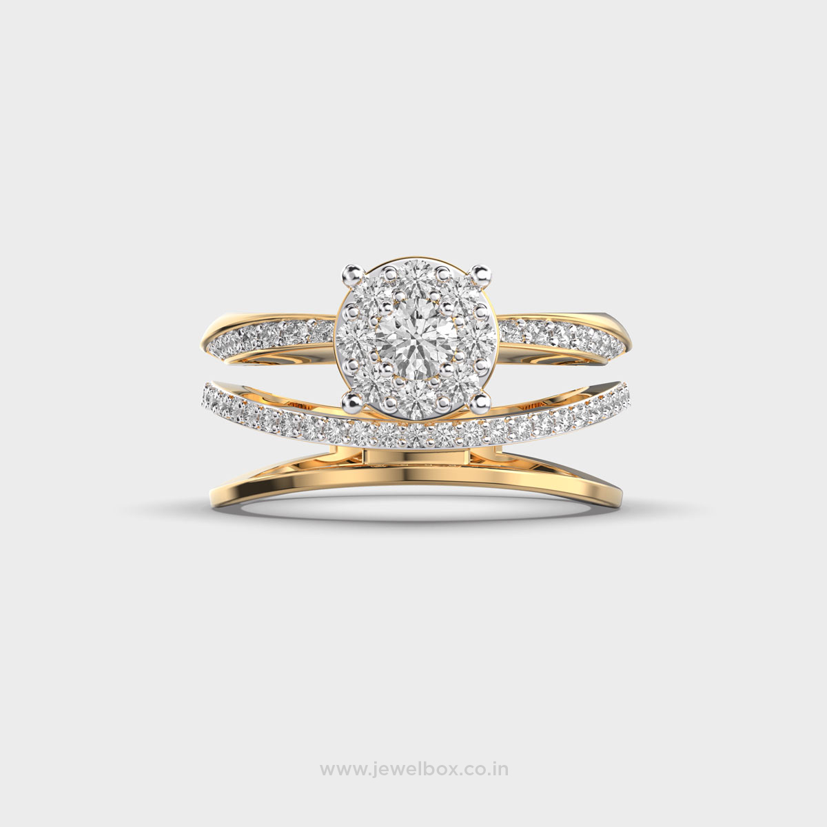 Luniesse Double Curve Diamond Ring