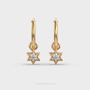 Star Diamond Drop Earrings