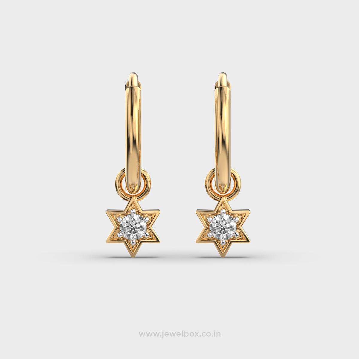 Star Diamond Drop Earrings