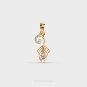 Peacock Feather Diamond Encrusted Pendant