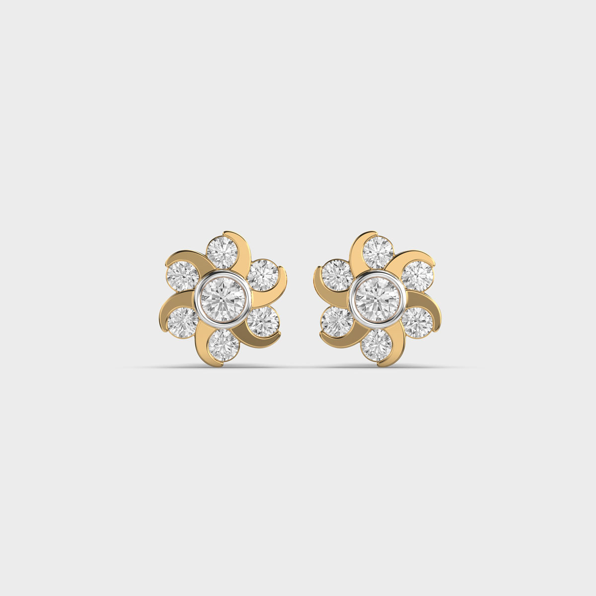 Twirl Diamond Stud Earrings