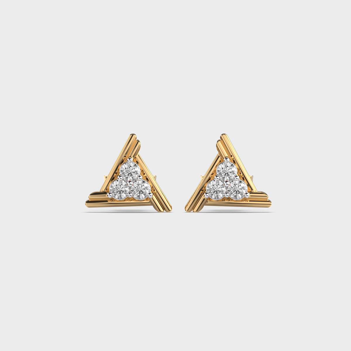 Triangle Diamond Stud Earrings