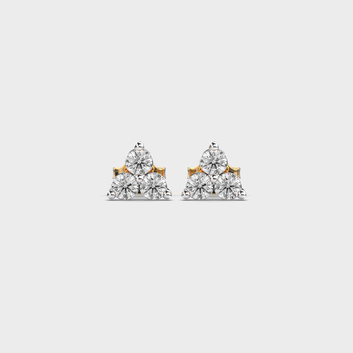 Trio Diamond Stud Earrings
