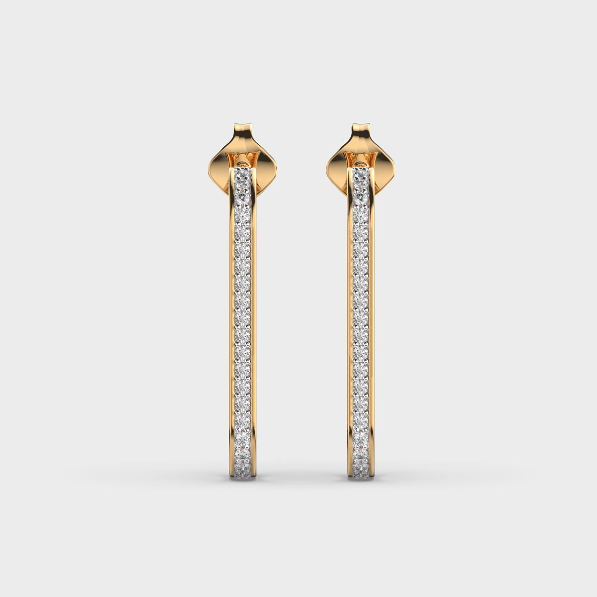 Elegant Gold and Diamond Hoop Earrings