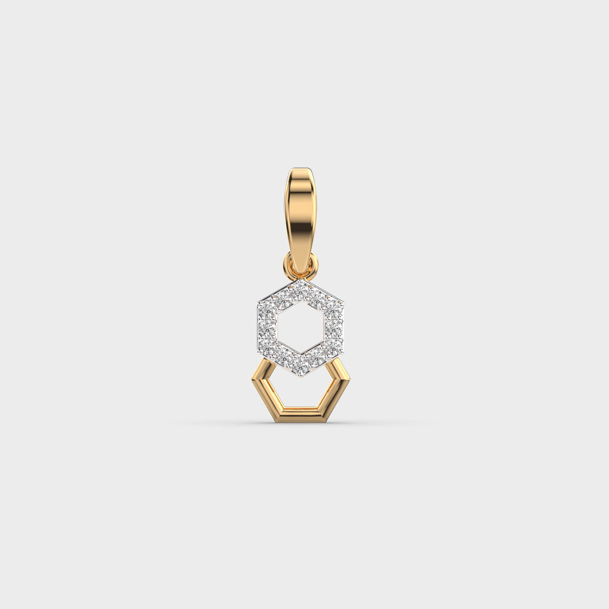 Hexagonal Diamond Pendant (Without Chain)