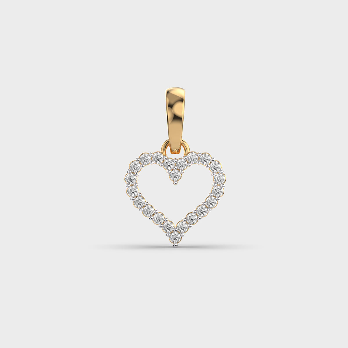 Lovers Heart Diamond Pendant (Without Chain)