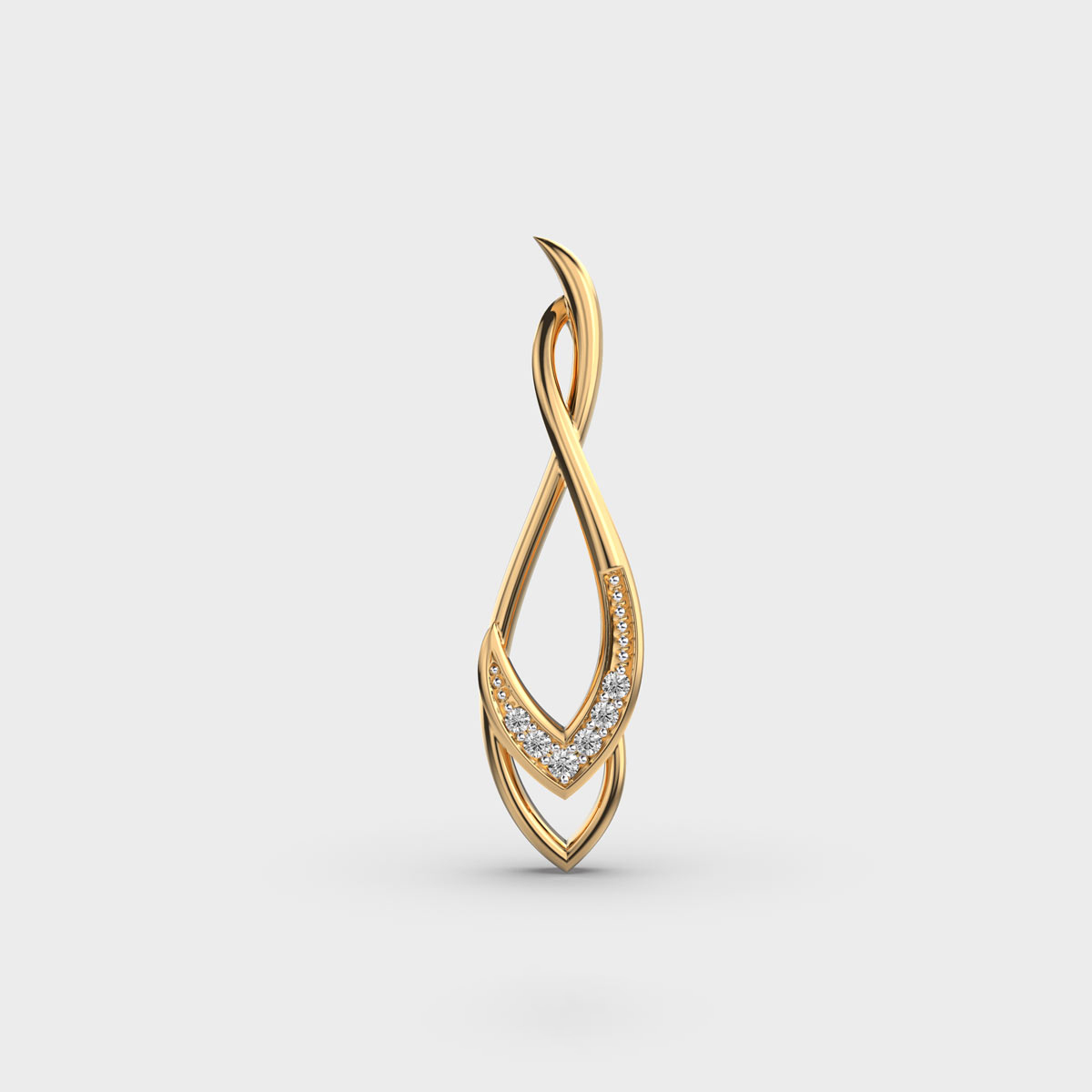 Infinity Twist Diamond Pendant (Without Chain)