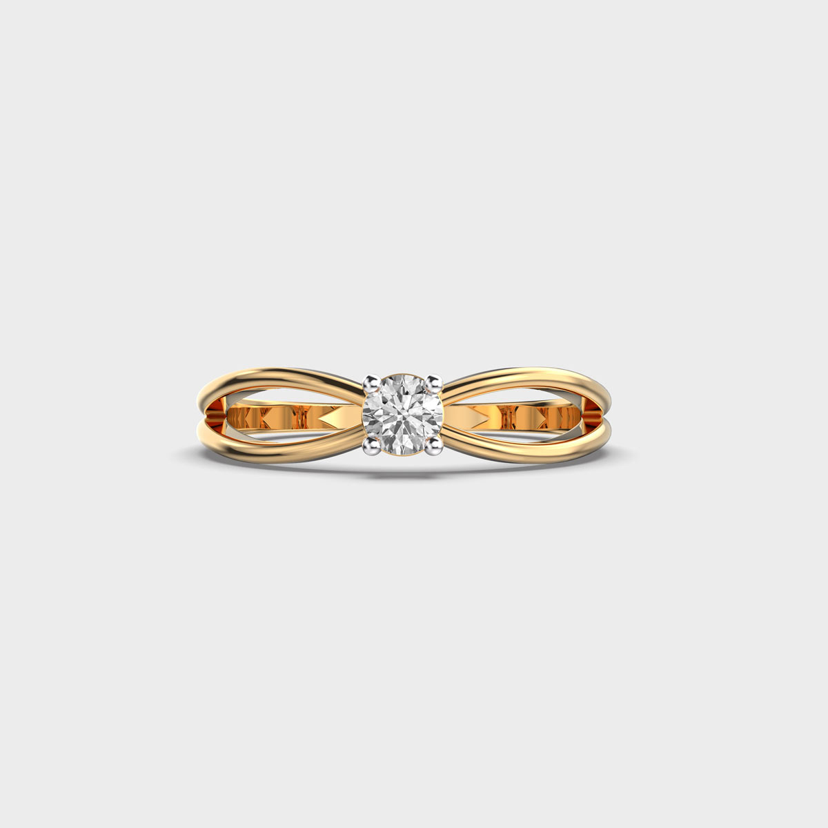 Bow Tie Solitaire Diamond Ring
