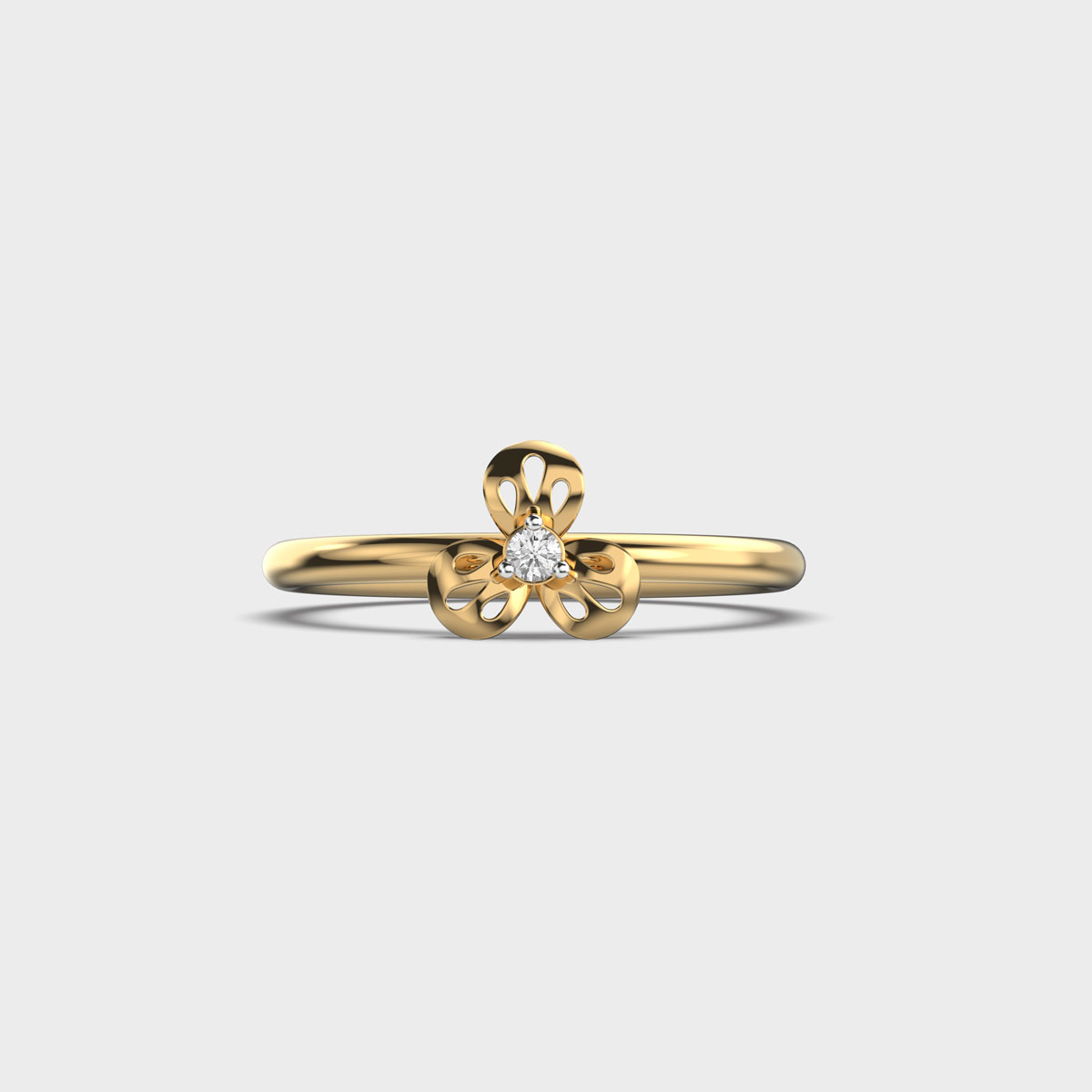 Trio Petals Diamond Centre Ring