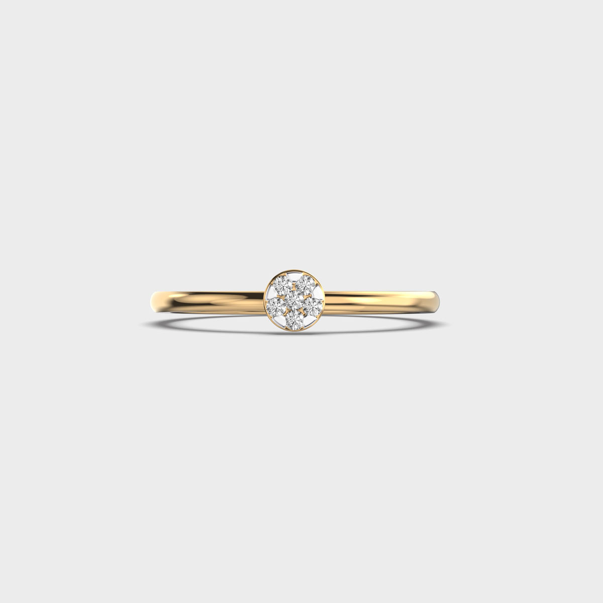 Flower in a Circle Diamond Ring
