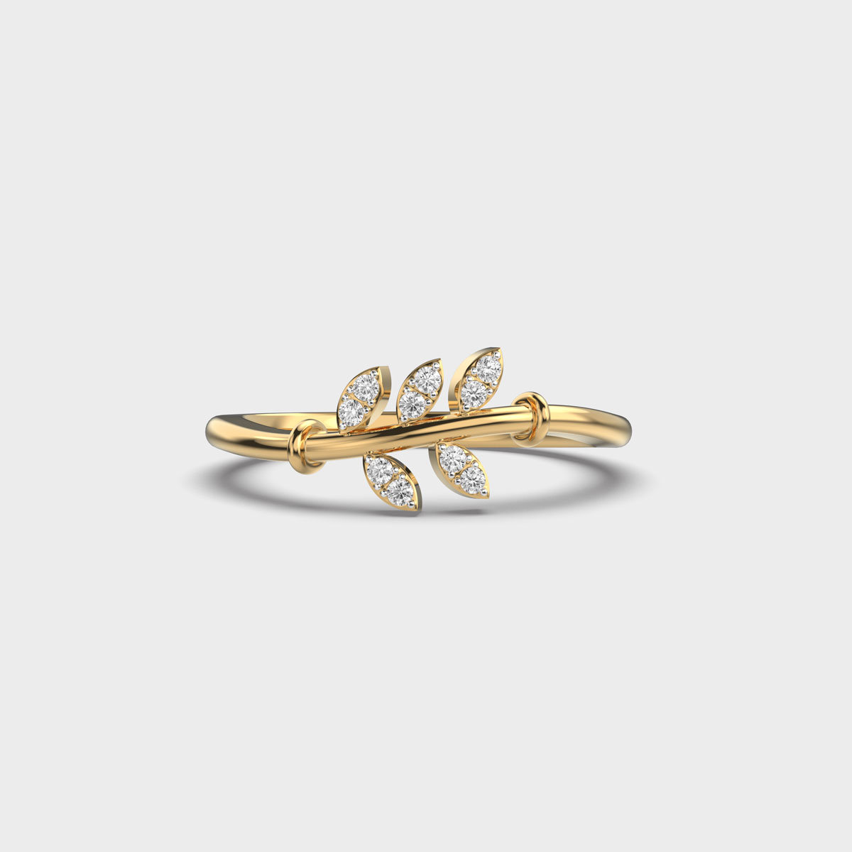 Lauren Leaf Diamond Encrusted Ring