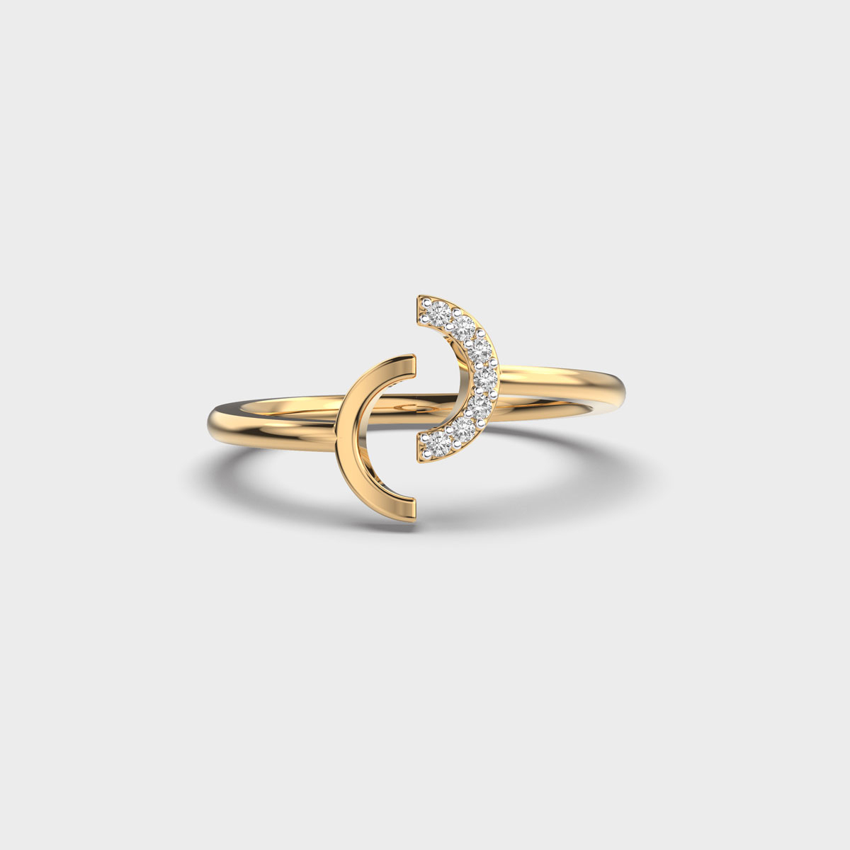 Moon Phase Diamond Ring