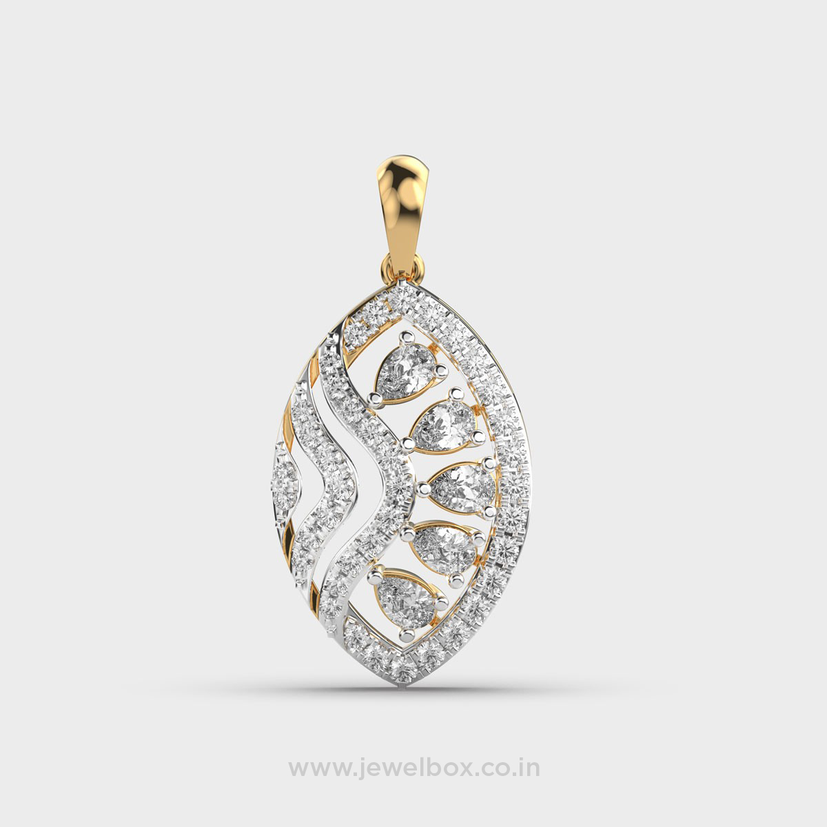 Petal Drop Diamond Pendant without Chain