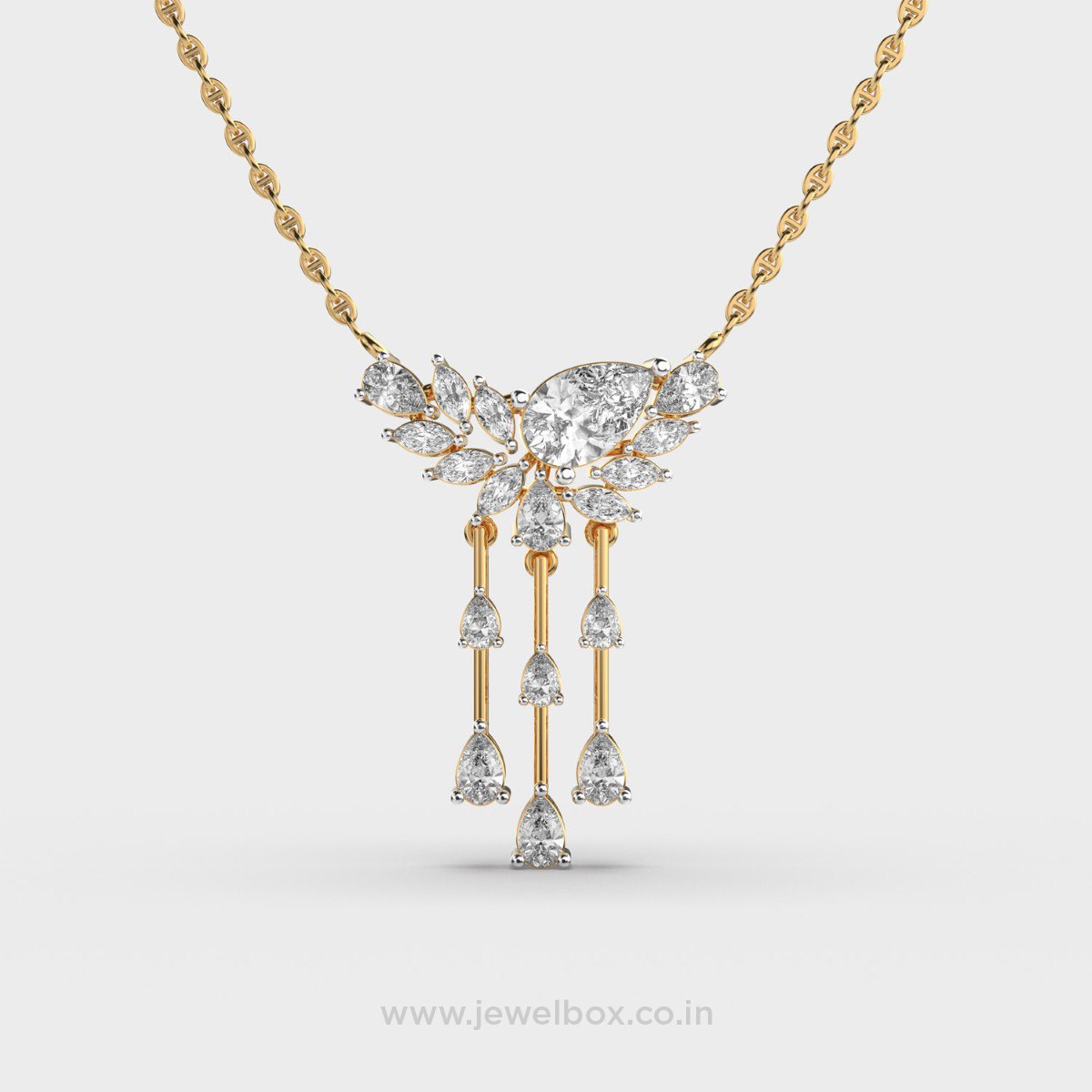 Mayura Pear Cut Diamond Necklace