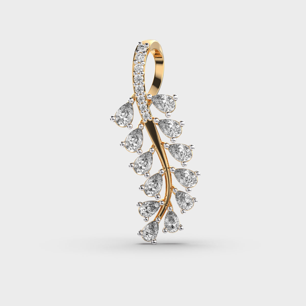 Season's Leaf Diamond Pendant