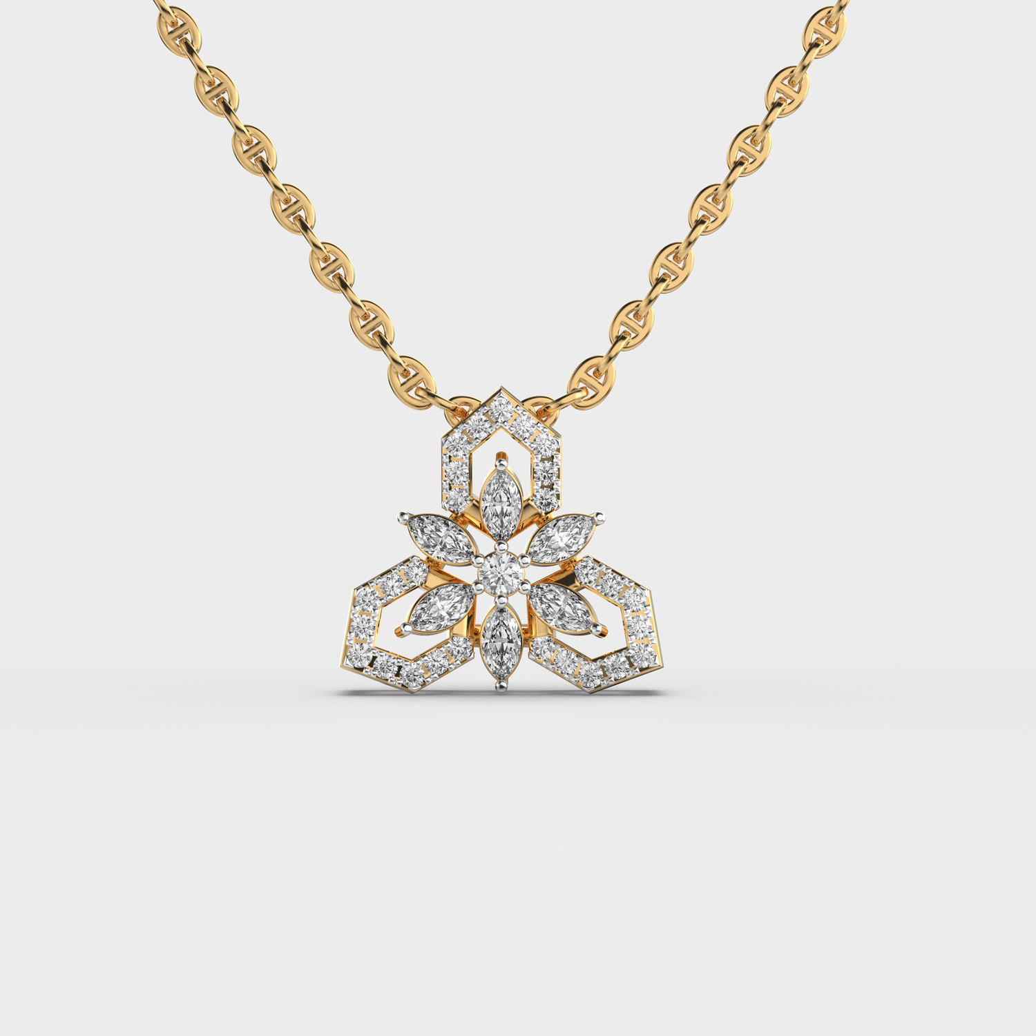 Roselle Halo Diamond Encrusted Pendant