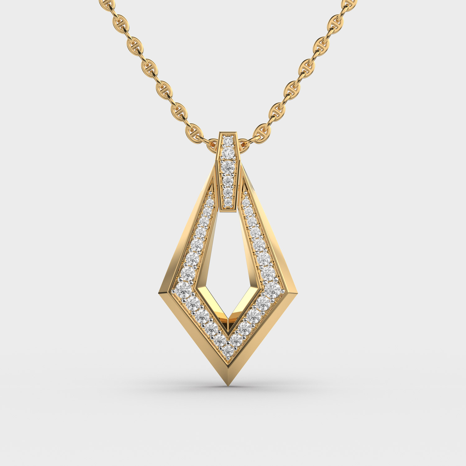 Edgy Strike Diamond Pendant