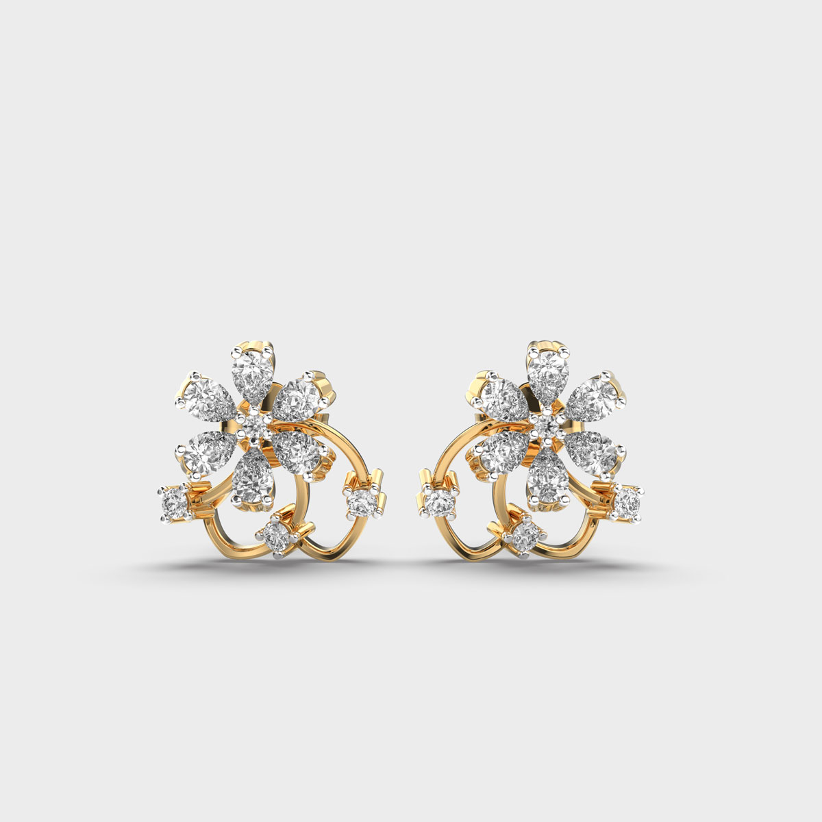 Petite Flora Diamond Earrings Stud