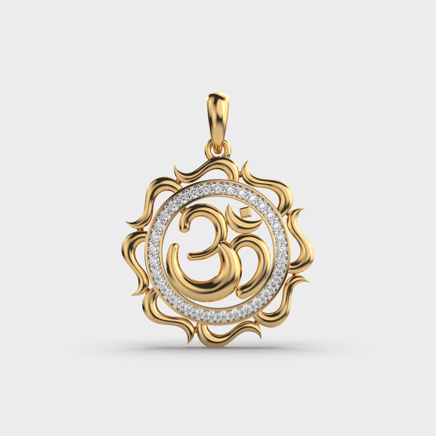 Circular Om Diamond Pendant