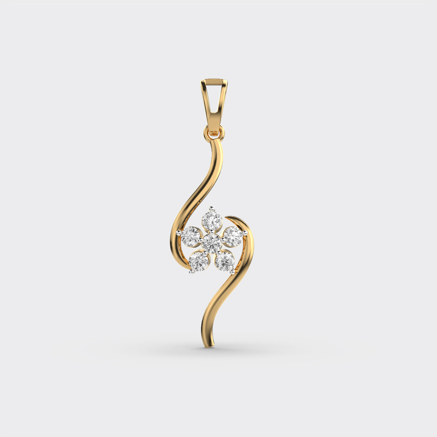 Elegant Floral Diamond Pendant