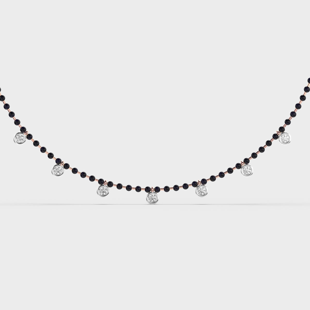 Beaded Elegance Diamond Pendant With Chain