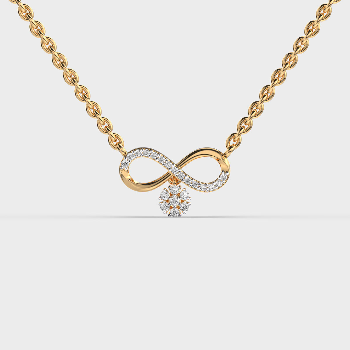 Infinity Pendant Diamond Drop (With Chain)