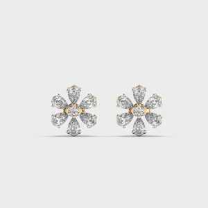 Flora and Fauna Diamond Stud Earrings